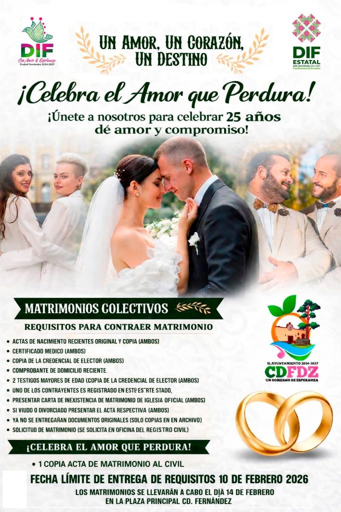 CDFDZ celebra el amor con los Matrimonios Colectivos 2026