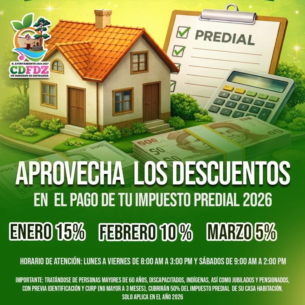 Aprovechar los descuentos en el pago del Impuesto Predial 2026